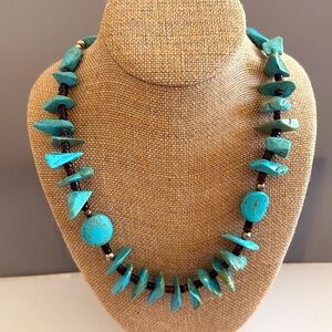 Southwestern Turquoise Colored Howlite Gemstones and Heishi Stones Nickel Silver